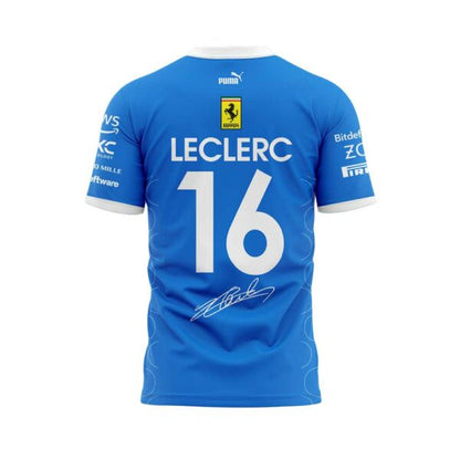 Scuderia Ferrari HP 2025 Monza Limited Edition Charles Leclerc Signature Blue Shirt V2