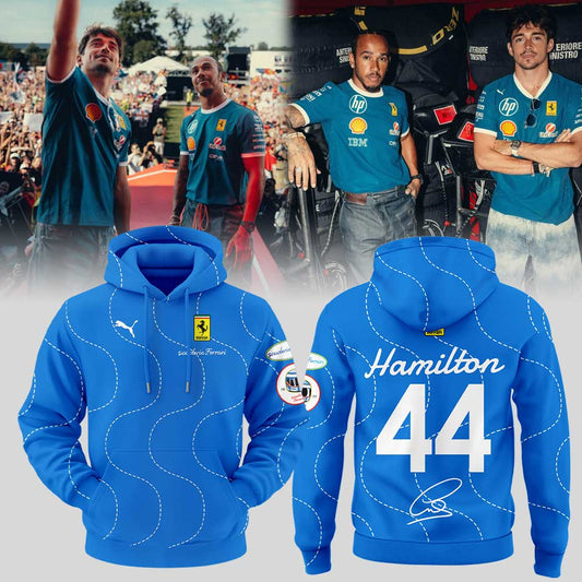 Scuderia Ferrari HP 2025 Monza Limited Edition Lewis Signature Blue Hoodie V3