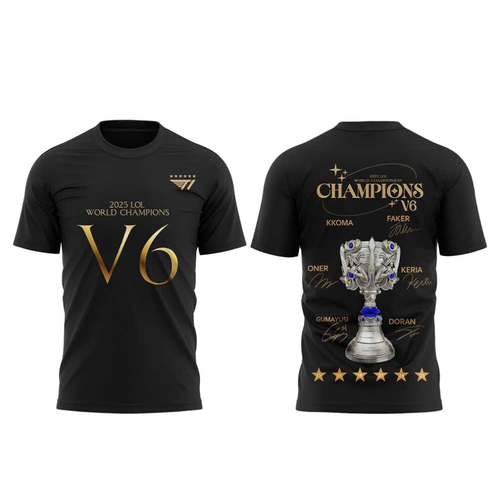 Limited Edition T1 6Time World Champions V6 Combo T-Shirt