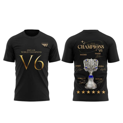 Limited Edition T1 6Time World Champions V6 Combo T-Shirt