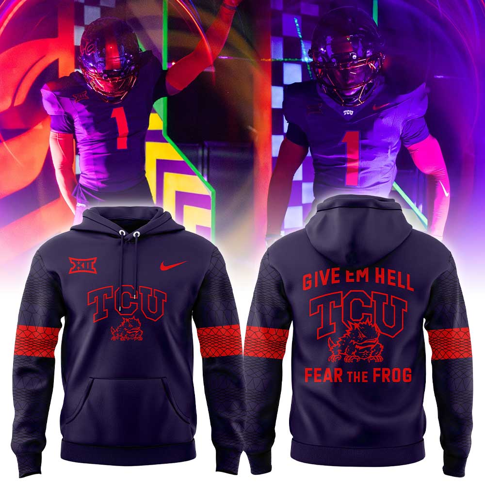 Limited Edition TCU Give em Hell, Fear the Frog Combo Hoodie