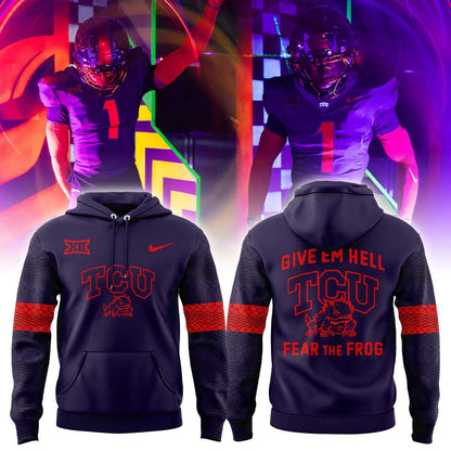 Limited Edition TCU Give em Hell, Fear the Frog Combo Hoodie