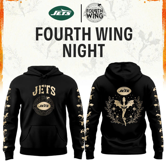 NY Jets Fourth Wings Night Black Hoodie