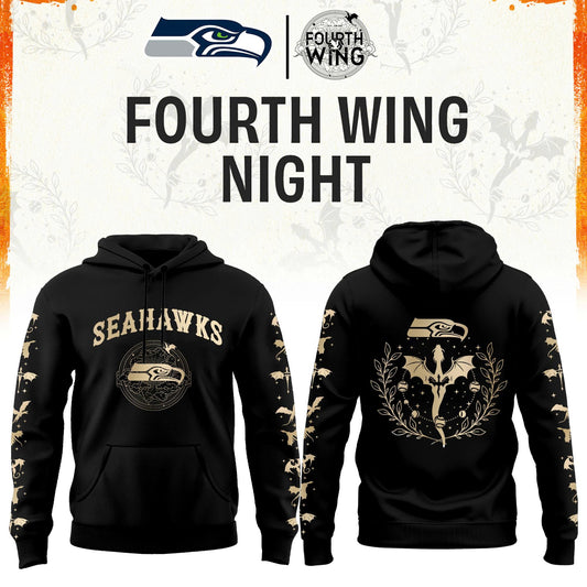 S Seahawks Fourth Wings Night Black Hoodie