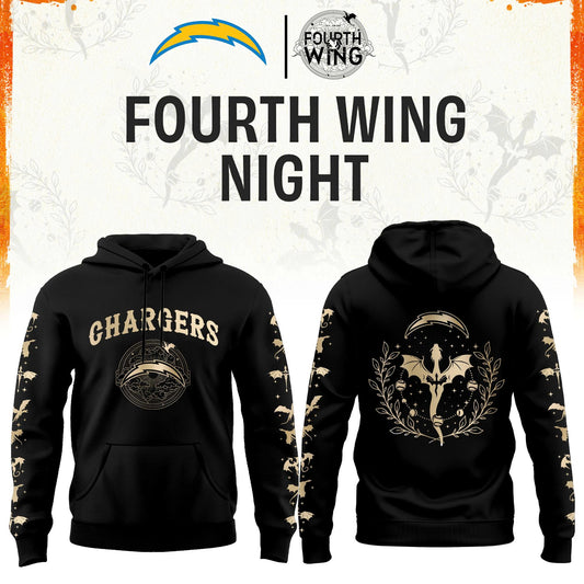LA Chargers Fourth Wings Night Black Hoodie