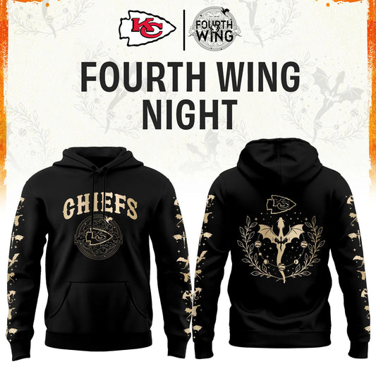 KC Chiefs Fourth Wings Night Black Hoodie