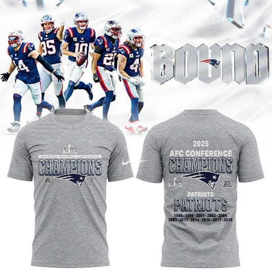 New England Patriots 2025 AFC Conference Champions T-shirt