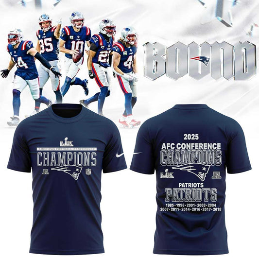 New England Patriots 2025 AFC Conference Champions T-shirt