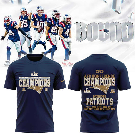 New England Patriots 2025 AFC Conference Champions T-shirt