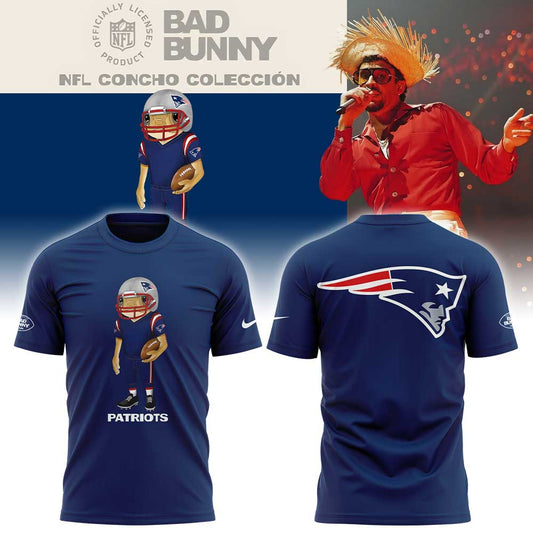 New England Patriots x Bad Bunny 2026 Super Bowl LX Halftime Show Special Edition T-shirt