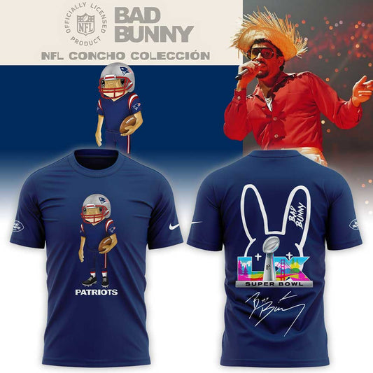 New England Patriots x Bad Bunny 2026 Super Bowl LX Halftime Show Special Edition T-shirt