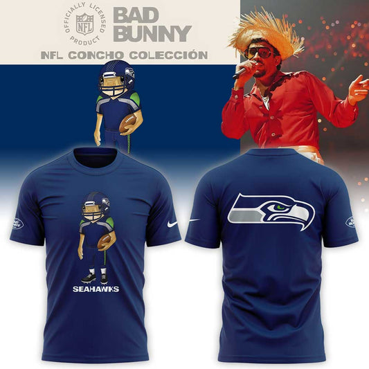 Seattle Seahawks x Bad Bunny 2026 Super Bowl LX Halftime Show Special Edition T-shirt