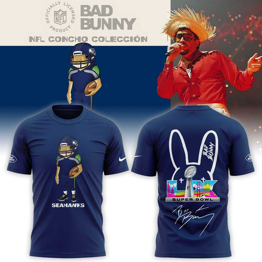 Seattle Seahawks x Bad Bunny 2026 Super Bowl LX Halftime Show Special Edition T-shirt