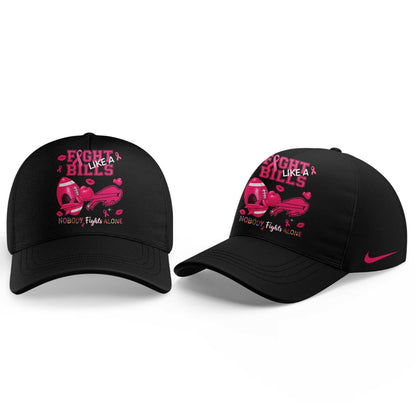 Limited Edition Buffalo Bills Nobody Fights Alone Breast Cancer Hoodie