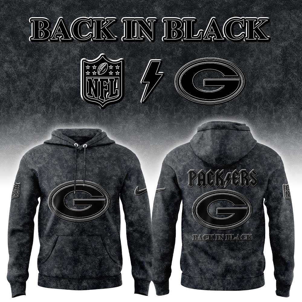 GB Packers Back in Black 2025 Combo Hoodie