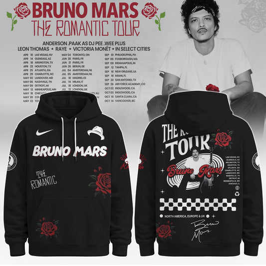 Bruno Mars "The Romantic Tour" 2026 Hoodie