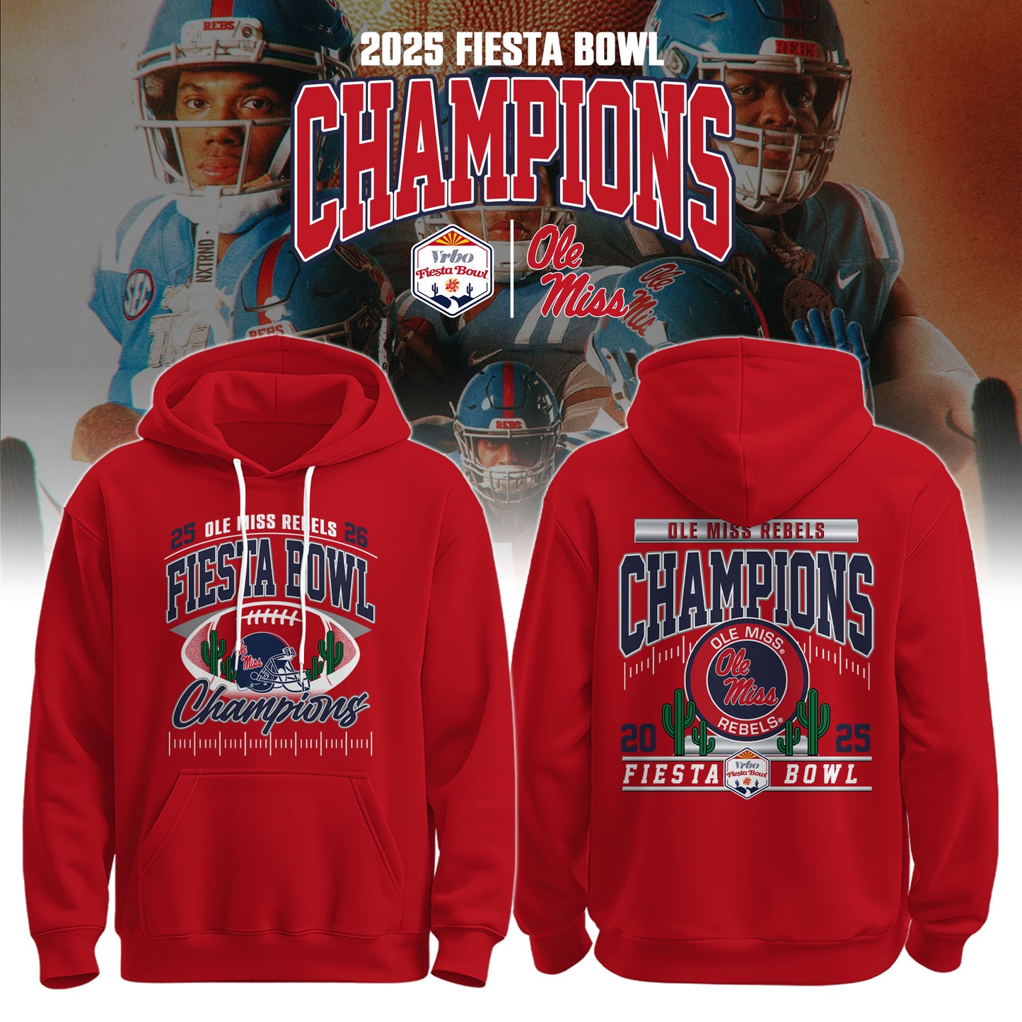 Ole Miss Rebels Special Fiesta Bowl Champions Limited Edition Combo Hoodie
