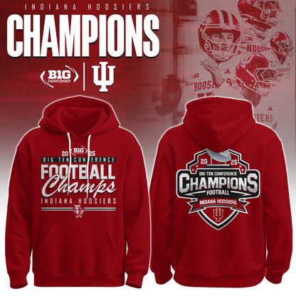Indiana Hoosiers Football Big Ten Championship Combo Hoodie