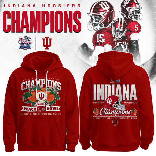 Indiana Hoosiers Football Champions Peach Bowl 2025/26 Hoodie