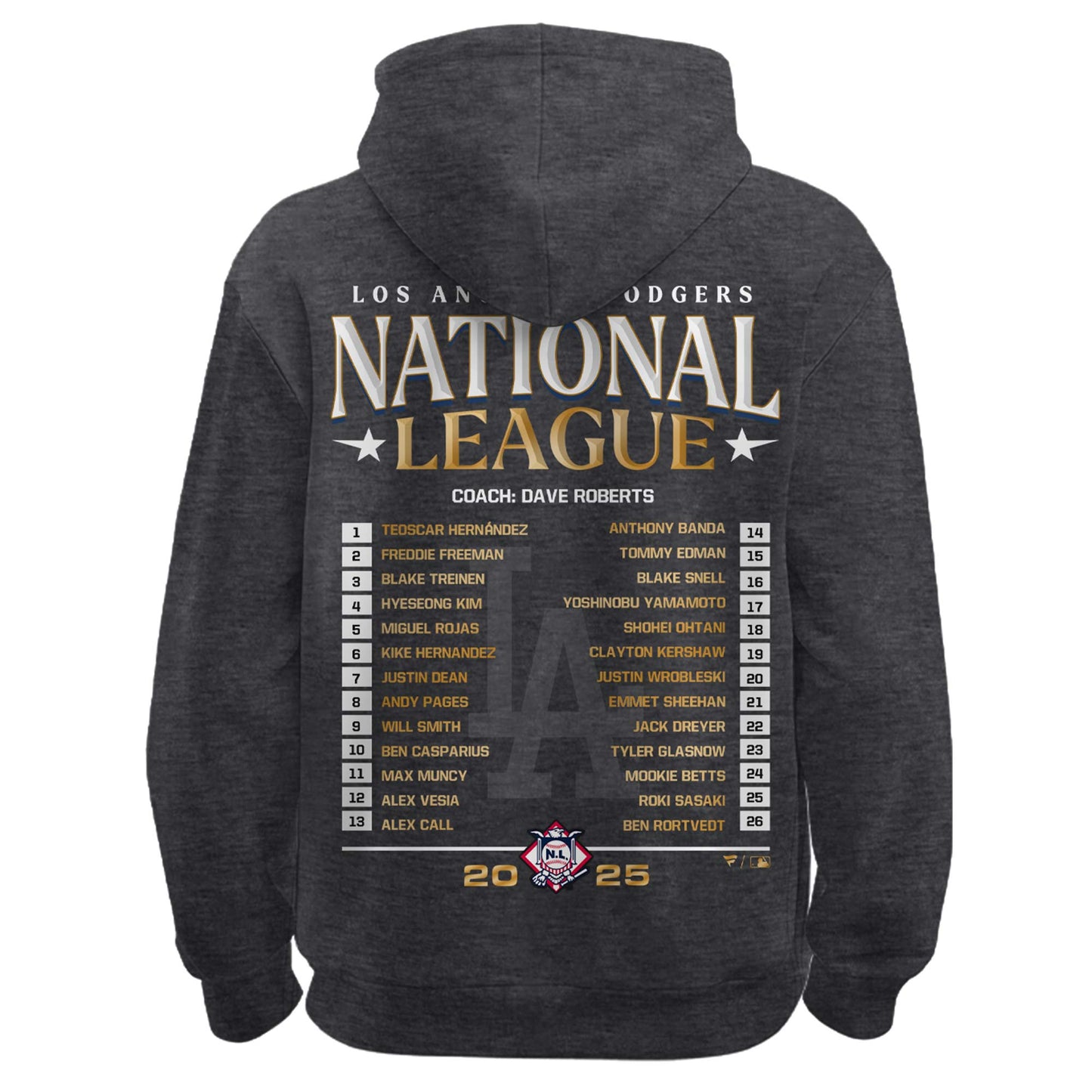 LA DODGERS NATIONAL LEAGUE CHAMPIONS2025 Zip Hoodie