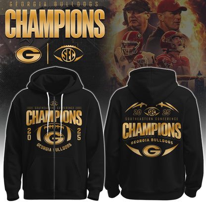 Georgia Bulldogs 2025 SEC Conference Champions Combo Zip Hoodie