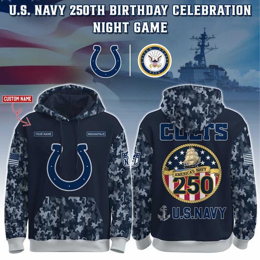 Indianapolis Colts Navy 250th Birthday Hoodie Limited Edions