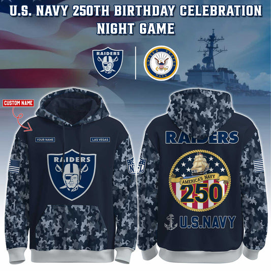Las Vegas Raiders Navy 250th Birthday Hoodie Limited Edions