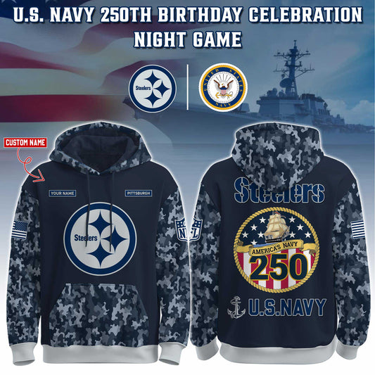 Pittsburgh Steelers Navy 250th Birthday Hoodie Limited Edions