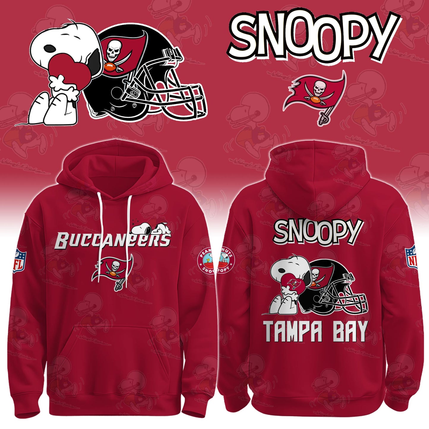 TB Buccaneers x Snoopy Hoodie Limited Edition Combo Hoodie