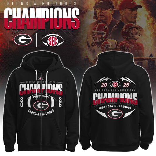 Georgia Bulldogs 2025 SEC Conference Champions Combo Zip Hoodie