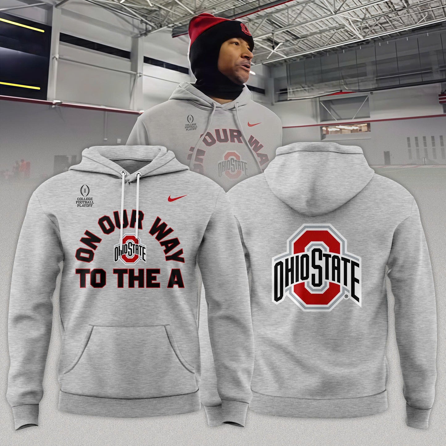 Ohio State Buckeyes “ON OUR WAY TO THE A” Limited Edition Combo Hoodie