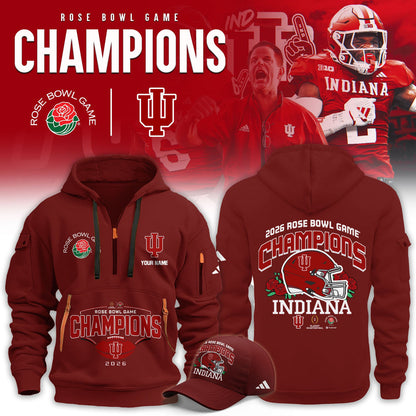 Indiana Hoosiers 2026 Rose Bowl Limited Half Zip Hoodie