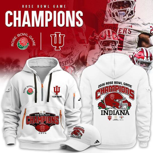 Indiana Hoosiers 2026 Rose Bowl Limited Half Zip Hoodie