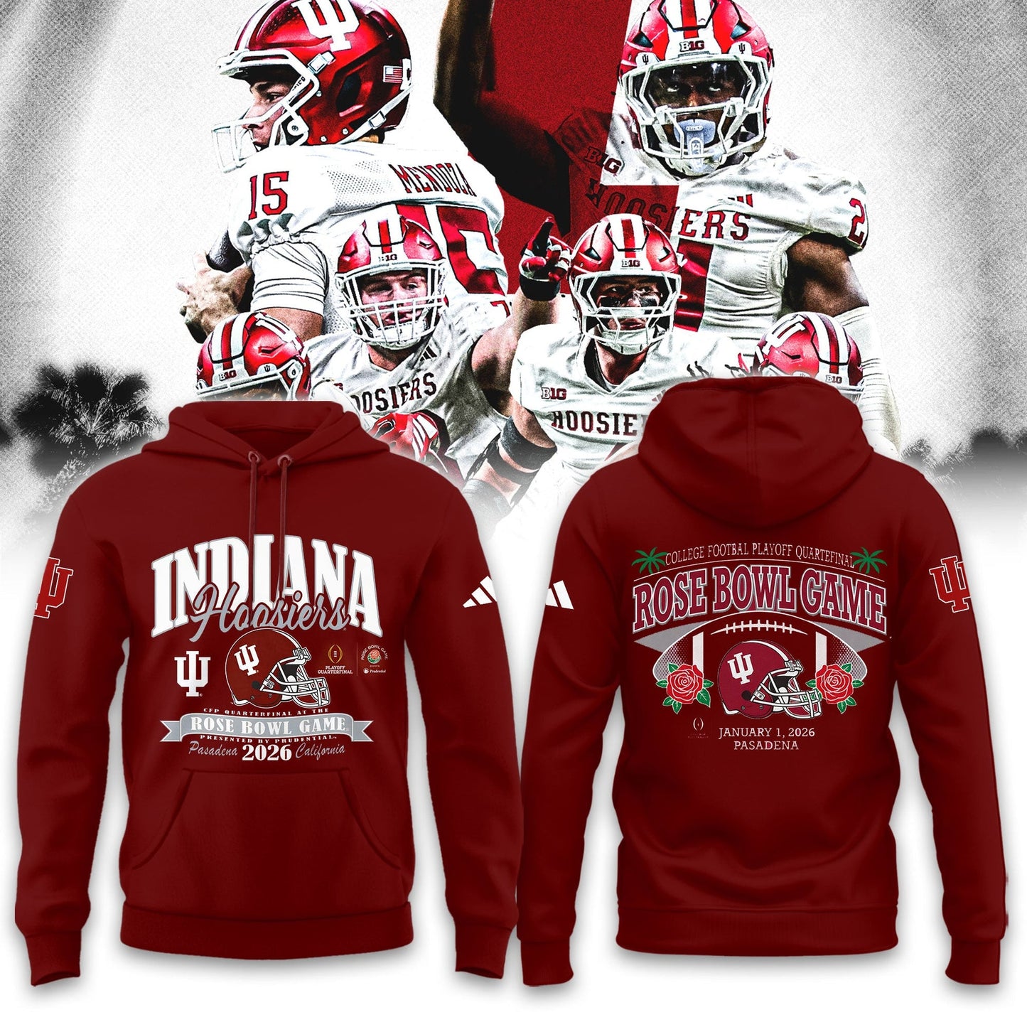 Indiana Hoosiers Rose Bowl Champions Combo Hoodie