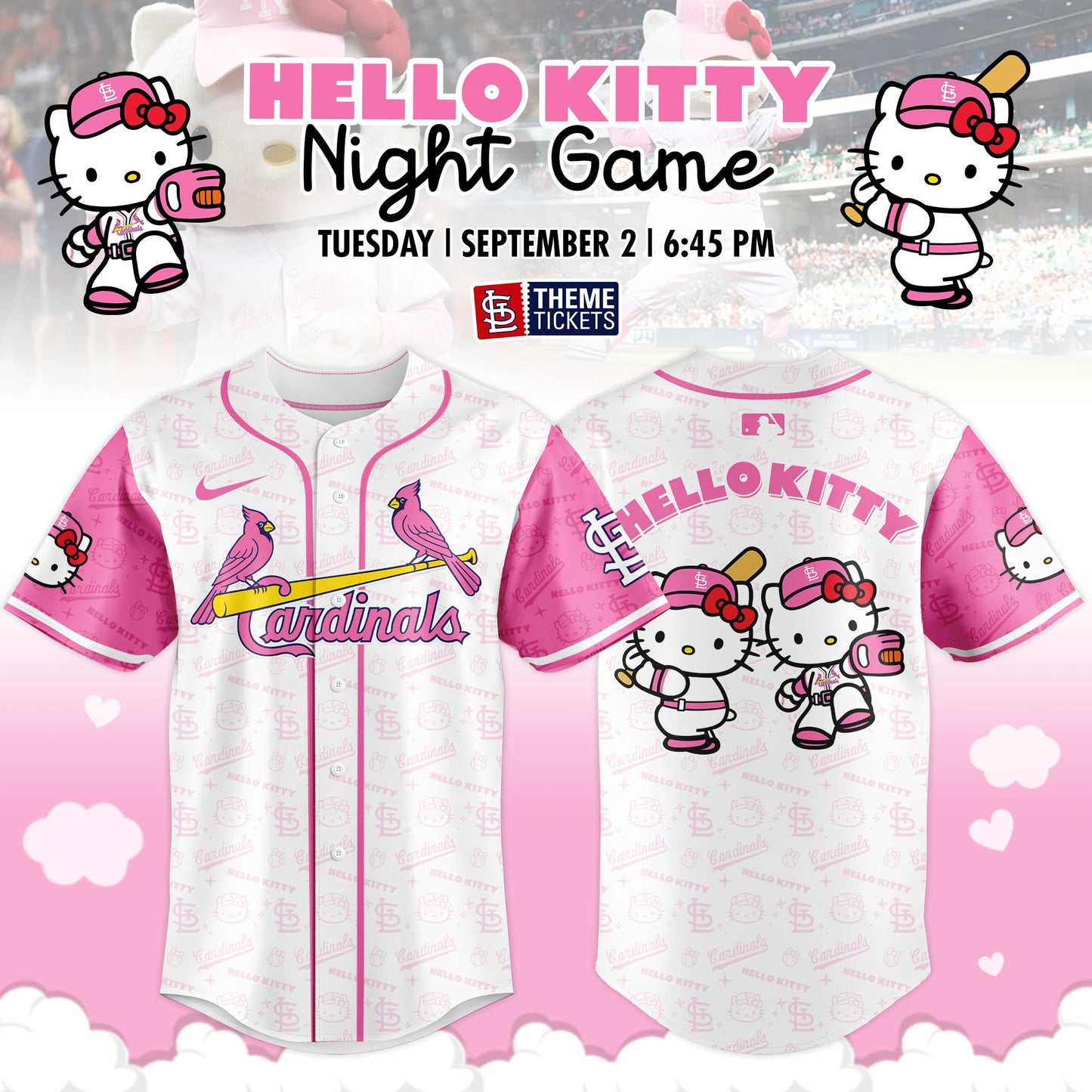 St. Louis Cardinals x Hello Kitty Night Game Limited Edition Jersey 2025