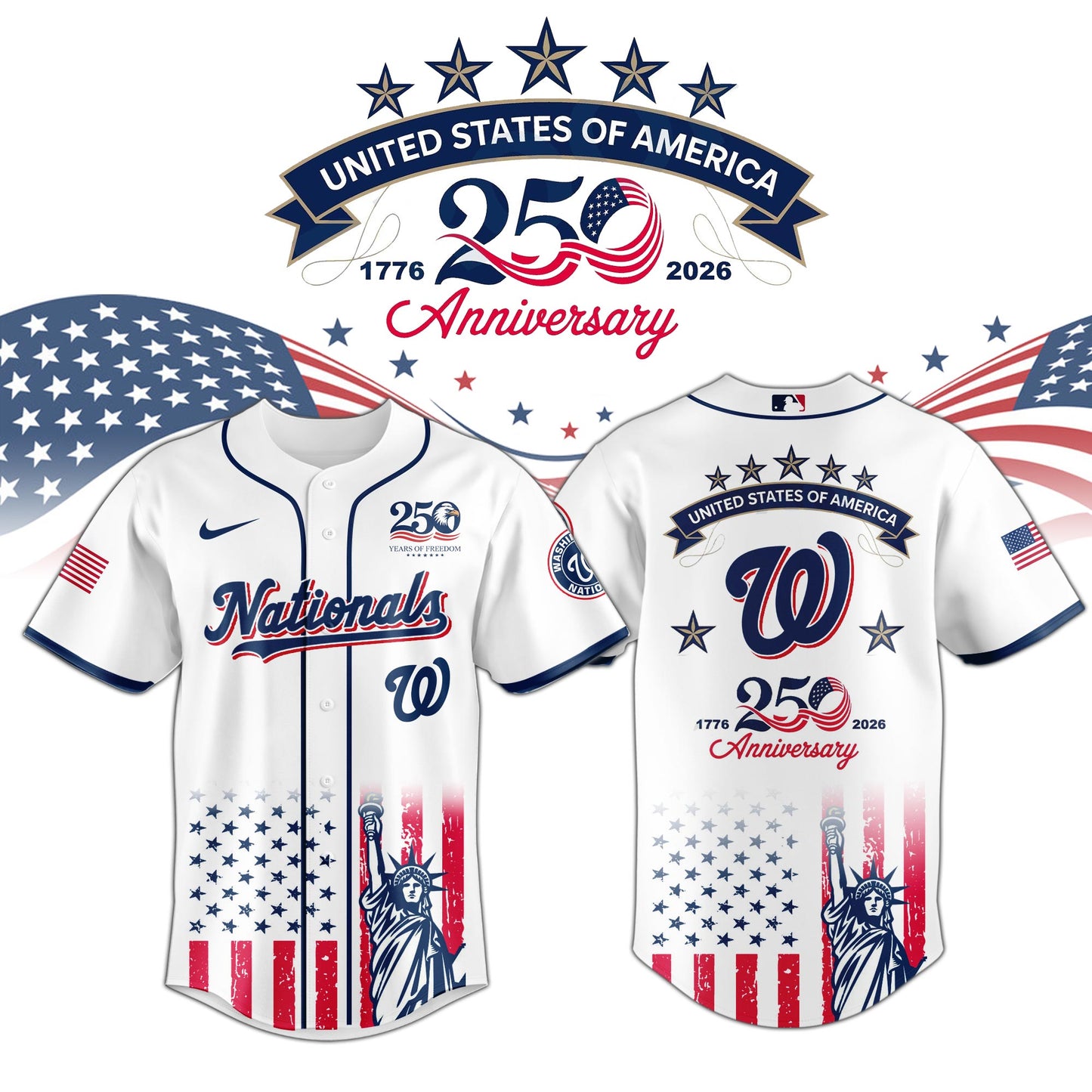 Washington Nationals Nationals special America’s 250th Anniversary Limited Edition Jersey