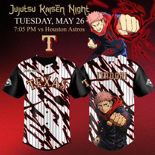 Texas Rangers x Jujutsu Kaisen ‘Yuji Itadori’ Night 2026 Jersey