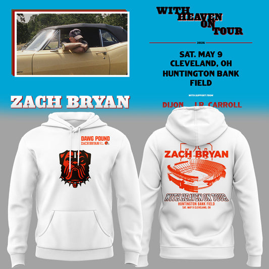 Zach Bryan x Cleveland Browns “With Heaven On Tour” Huntington Bank Field Exclusive 2026 Hoodie