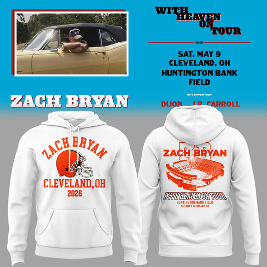 Zach Bryan x Cleveland Browns “With Heaven On Tour” Huntington Bank Field Exclusive 2026 Hoodie