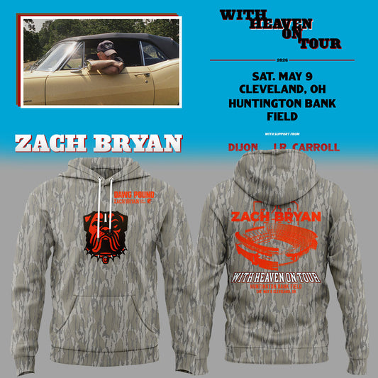 Zach Bryan x Cleveland Browns “With Heaven On Tour” Huntington Bank Field Exclusive 2026 Hoodie