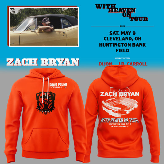 Zach Bryan x Cleveland Browns “With Heaven On Tour” Huntington Bank Field Exclusive 2026 Hoodie