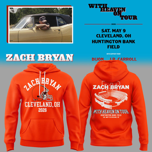 Zach Bryan x Cleveland Browns “With Heaven On Tour” Huntington Bank Field Exclusive 2026 Hoodie
