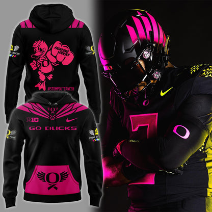 Limited Edition Oregon Ducks Breast Cancer Hoodie