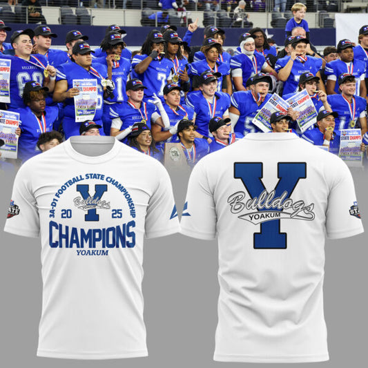 Yoakum Champions🏆3A-D1 𝐅𝐨𝐨𝐭𝐛𝐚𝐥𝐥 𝐂𝐡𝐚𝐦𝐩𝐢𝐨𝐧𝐬𝐡𝐢𝐩 2025 Combo T-shirt