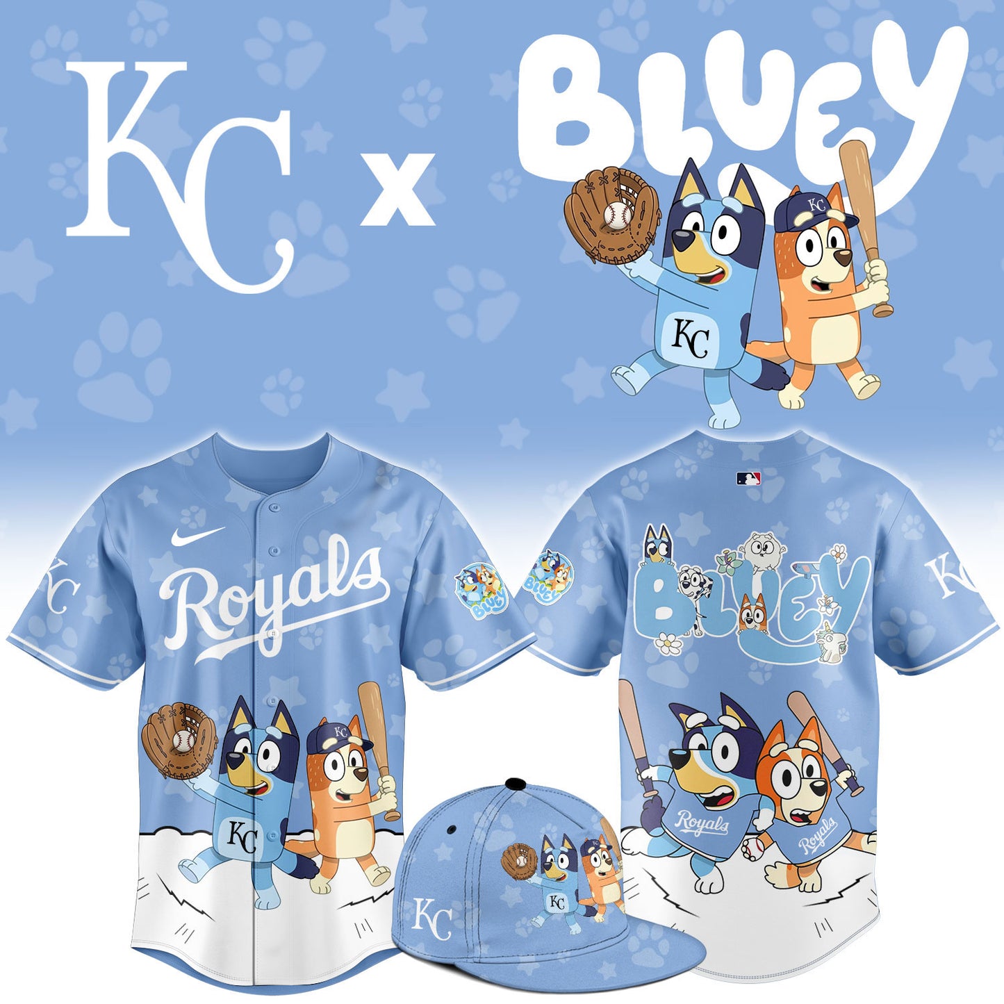 KC.Royals Bluey Night Limited Baseball Jersey