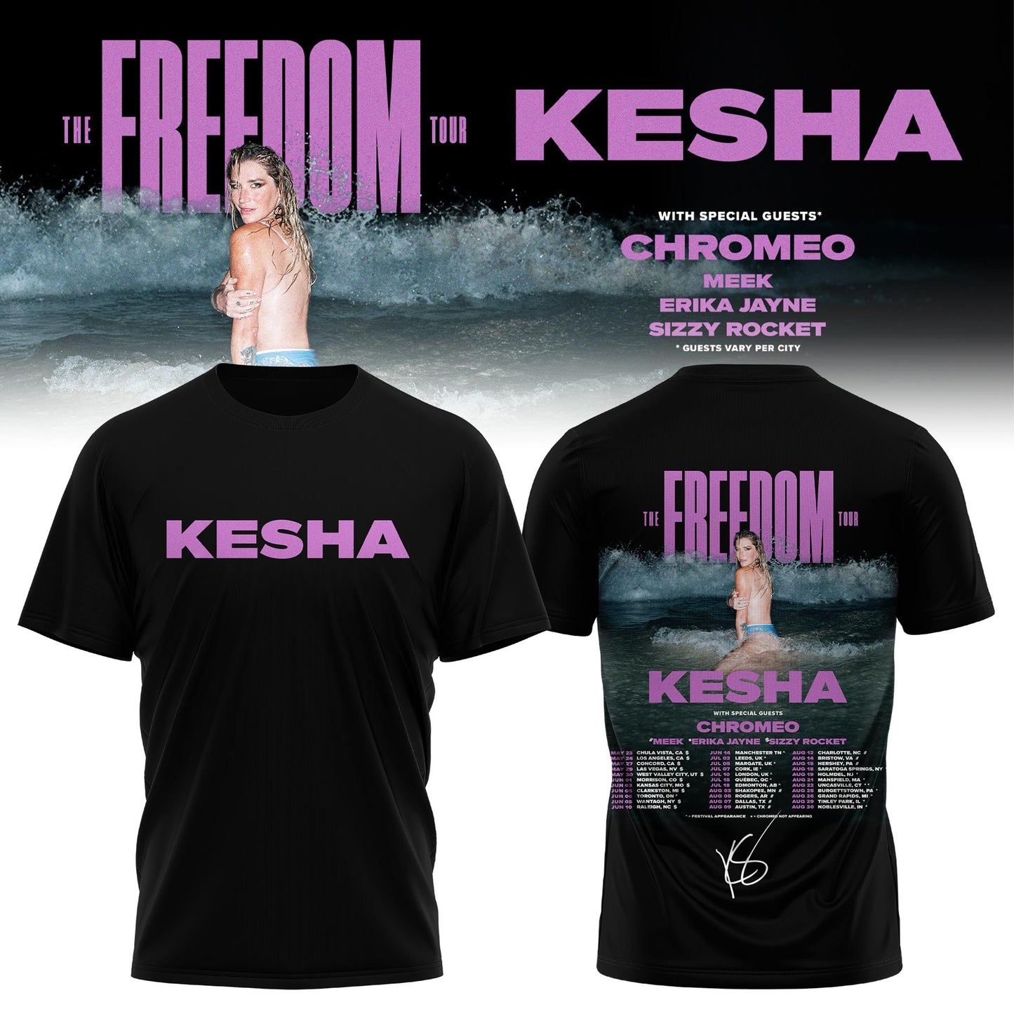Kesha The Freedom Tour 2026 Limited Edition T-Shirt