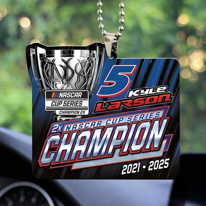 Kyle Larson 2025 NASCAR Cup Series Champion Custom shape 2-sided Acrylic Car Ornament