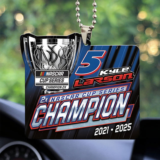 Kyle Larson 2025 NASCAR Cup Series Champion Custom shape 2-sided Acrylic Car Ornament