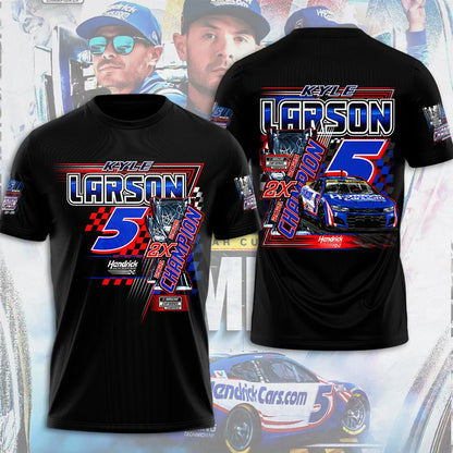 Kyle Larson 2025 NASCAR Cup Series Champion 3D Combo T-Shirt
