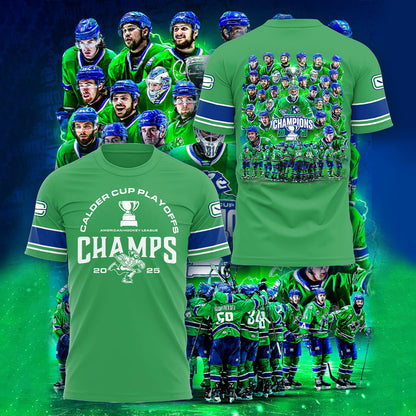 Limited Edition Abbotsford Canucks x 2025 Calder Cup Champions! Tshirt
